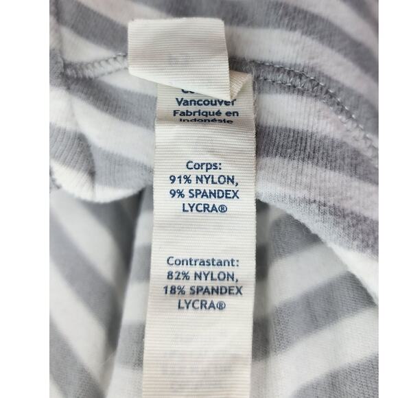 Lululemon Base Runner Grey White Striped Hooded Sweatshirt Size 8 - Picture 10 of 11